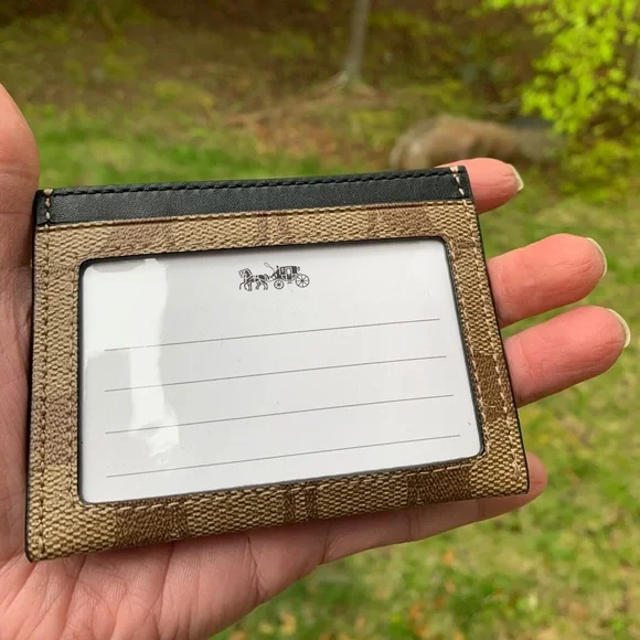 Authentic Coach signature leather/calf card case/ID - Picture 2 of 5